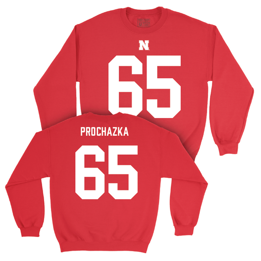 Nebraska Football Red Shirsey Crew - Teddy Prochazka | #65 Youth Small