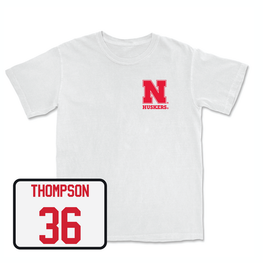 White Football Comfort Colors Tee Youth Small / Taveon Thompson | #36