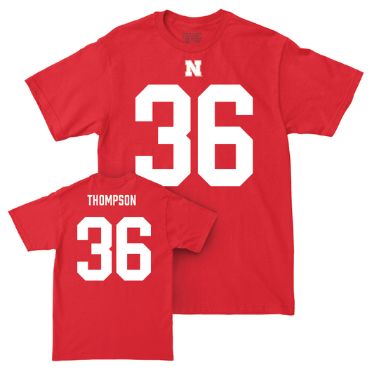 Nebraska Football Red Shirsey Tee - Taveon Thompson | #36 Youth Small