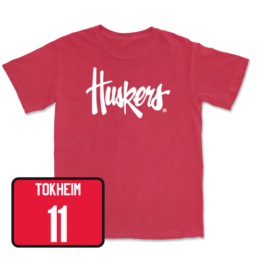 Red Softball Huskers Tee Small / Talia Tokheim | #84
