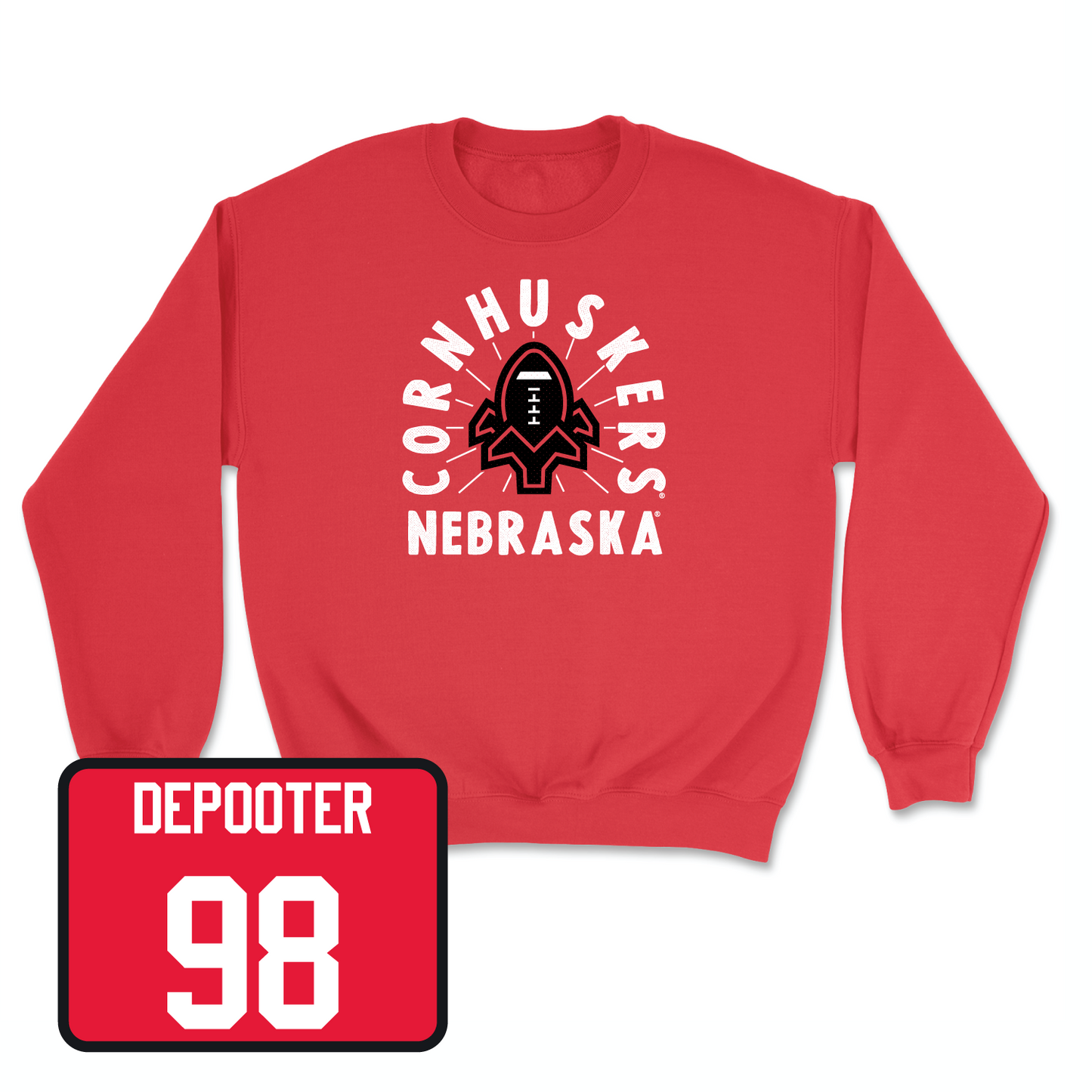 Red Football Cornhuskers Crew Small / Will DePooter | #98