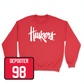 Red Football Huskers Crew Small / Will DePooter | #98