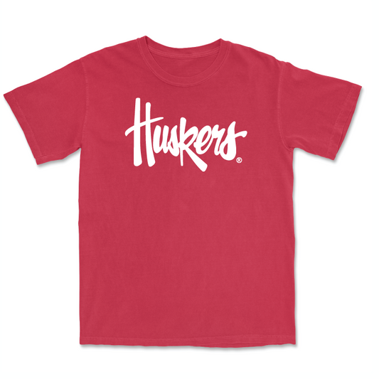 Red Football Huskers Tee - Emmett Johnson