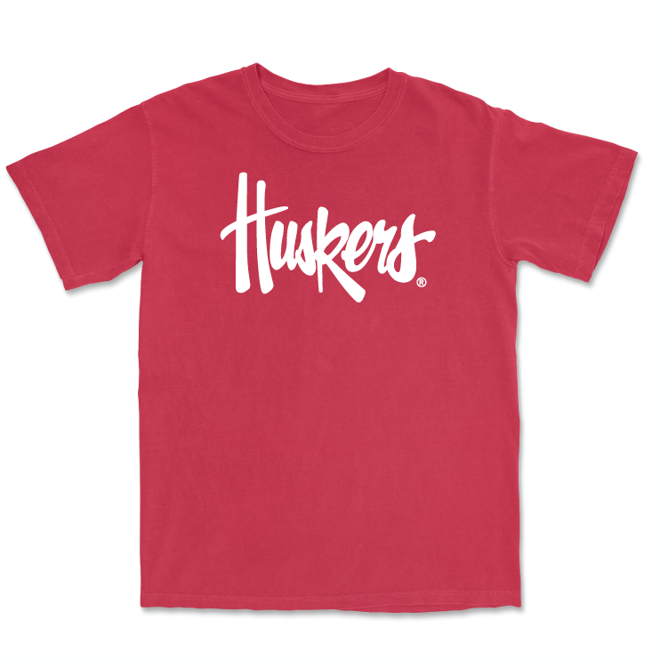 Red Football Huskers Tee - Leslie Black