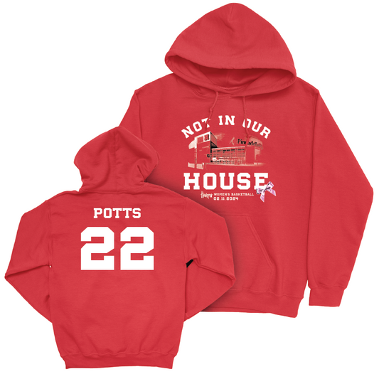 Women's Basketball Not In Our House Red Hoodie - Natalie Potts  | #22
