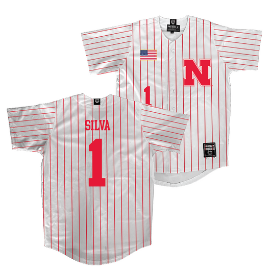 Nebraska Baseball White Jersey - Riley Silva | #1