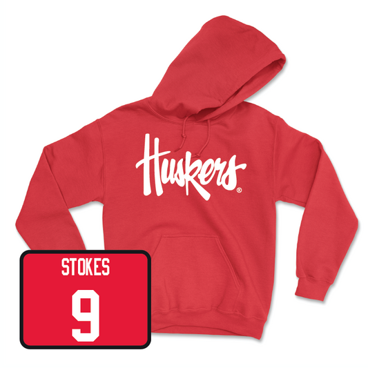 Red Baseball Huskers Hoodie - Rhett Stokes