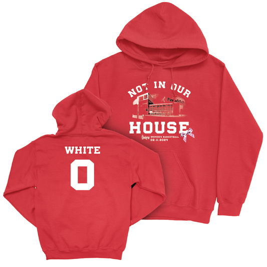 Women's Basketball Not In Our House Red Hoodie - Darian White | #0