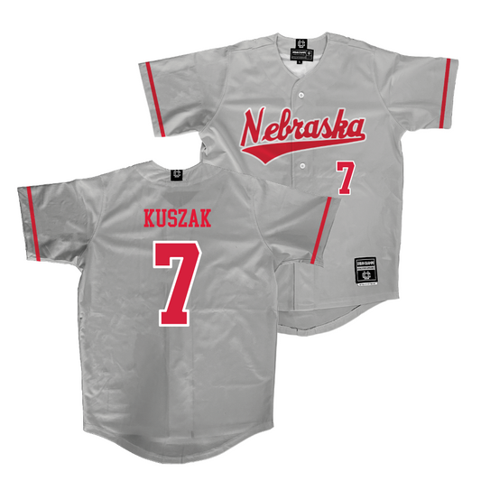 Nebraska Softball Grey Jersey   - Ava Kuszak