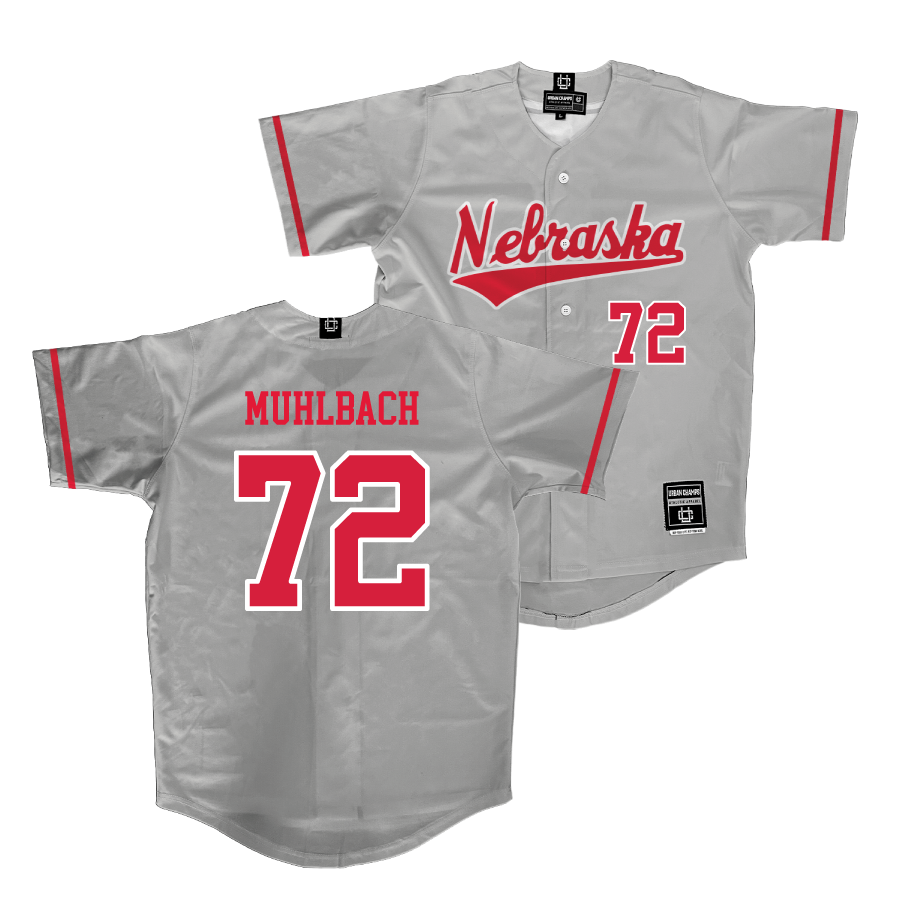 Nebraska Softball Grey Jersey   - Carlie Muhlbach