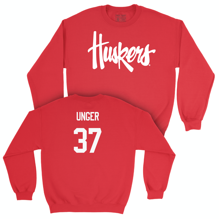 Red Baseball Huskers Crew  - J’Shawn Unger